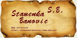 Stamenka Banović vizit kartica